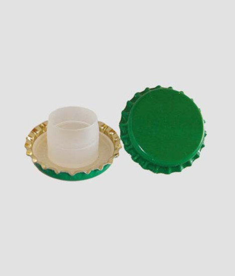 Bottle Crown Caps 29mm diameter with Plastic Undercap Green (200) - Click Image to Close