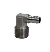 SS False Bottom Elbow - 3/8" Barb x 1/2" Male NPT