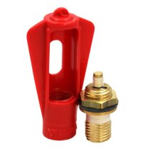 Stainless Steel Pin Valve C/W Red Plastic Bulb Holder