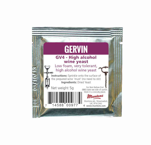 Gervin Wine Yeast GV4 High alcohol wine yeast - Click Image to Close