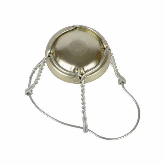 Champagne Wire Cage with Metal Cap (Single)