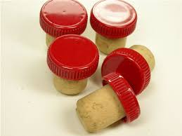 Plastic Top Flanged Corks Red (20)