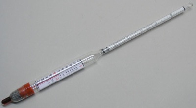 Alcoholmeter + Thermometer 0-100 Volume